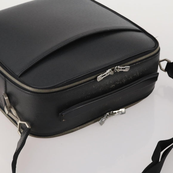 LOUIS VUITTON Taiga Tula Shoulder Bag Black M30762 LV Auth BA15403