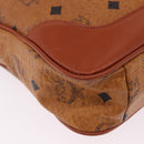 MCM Vicetos Shoulder Bag Leather Brown Gold Tone Auth BA15404-9