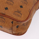 MCM Vicetos Shoulder Bag Leather Brown Gold Tone Auth BA15404-16