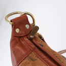 MCM Vicetos Shoulder Bag Leather Brown Gold Tone Auth BA15404-10