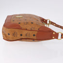 MCM Vicetos Shoulder Bag Leather Brown Gold Tone Auth BA15404-3