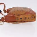 MCM Vicetos Shoulder Bag Leather Brown Gold Tone Auth BA15404-4