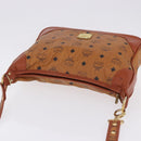 MCM Vicetos Shoulder Bag Leather Brown Gold Tone Auth BA15404-6