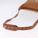 MCM Vicetos Shoulder Bag Leather Brown Gold Tone Auth BA15404-7