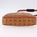 MCM Vicetos Shoulder Bag Leather Brown Gold Tone Auth BA15404-5