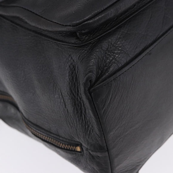 Gianni Versace Backpack Leather Black Gold Tone Auth BA15406