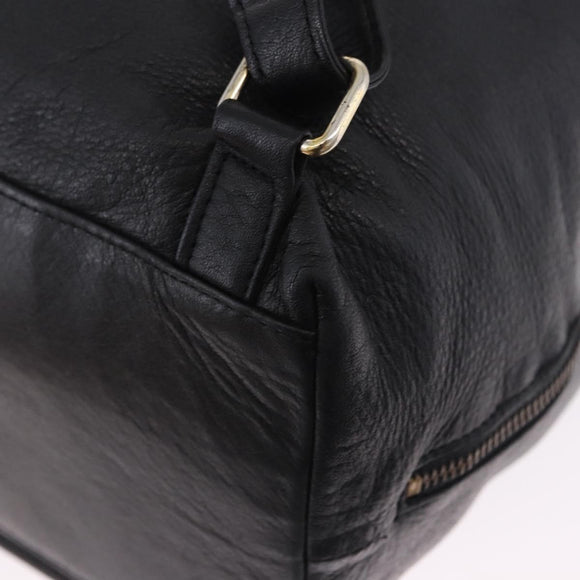 Gianni Versace Backpack Leather Black Gold Tone Auth BA15406