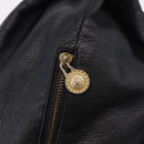 Gianni Versace Backpack Leather Black Gold Tone Auth BA15406-14