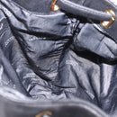 Gianni Versace Backpack Leather Black Gold Tone Auth BA15406-20