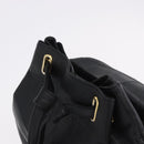Gianni Versace Backpack Leather Black Gold Tone Auth BA15406-6