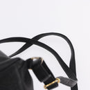 Gianni Versace Backpack Leather Black Gold Tone Auth BA15406-8