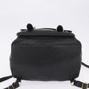 Gianni Versace Backpack Leather Black Gold Tone Auth BA15406-9
