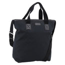 GUCCI GG Canvas Hand Bag 2way Black Silver 256099 Auth BA15407-1