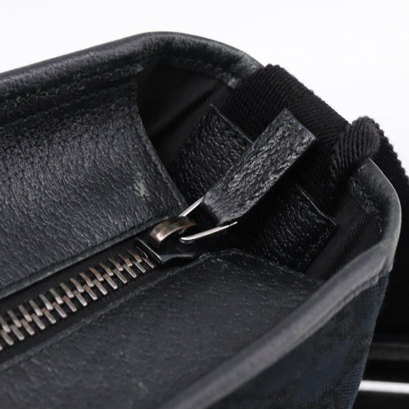 GUCCI GG Canvas Hand Bag 2way Black Silver 256099 Auth BA15407