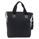 GUCCI GG Canvas Hand Bag 2way Black Silver 256099 Auth BA15407-2