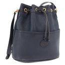 GUCCI Shoulder Bag Leather Navy Gold Tone 001 39 0791 Auth BA15410-1