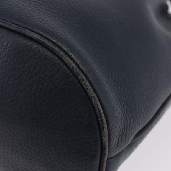 GUCCI Shoulder Bag Leather Navy Gold Tone 001 39 0791 Auth BA15410