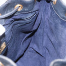 GUCCI Shoulder Bag Leather Navy Gold Tone 001 39 0791 Auth BA15410-18
