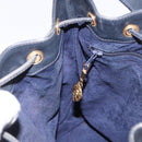 GUCCI Shoulder Bag Leather Navy Gold Tone 001 39 0791 Auth BA15410-19