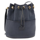 GUCCI Shoulder Bag Leather Navy Gold Tone 001 39 0791 Auth BA15410-13