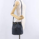 GUCCI Shoulder Bag Leather Navy Gold Tone 001 39 0791 Auth BA15410-23