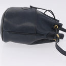 GUCCI Shoulder Bag Leather Navy Gold Tone 001 39 0791 Auth BA15410-3