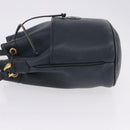GUCCI Shoulder Bag Leather Navy Gold Tone 001 39 0791 Auth BA15410-4