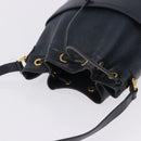 GUCCI Shoulder Bag Leather Navy Gold Tone 001 39 0791 Auth BA15410-6