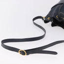 GUCCI Shoulder Bag Leather Navy Gold Tone 001 39 0791 Auth BA15410-7