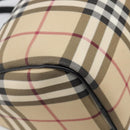 BURBERRY Nova Check Hand Bag PVC Leather Beige Silver Auth BA15411-14