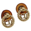 Christian Dior Earring Metal Gold Tone Auth BA15415-1