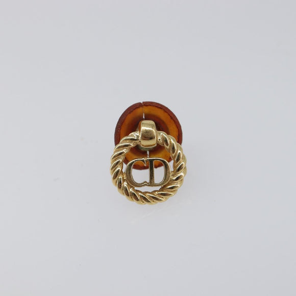 Christian Dior Earring Metal Gold Tone Auth BA15415