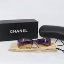 CHANEL Sunglasses Plastic Purple Silver CC Auth BA15416-12