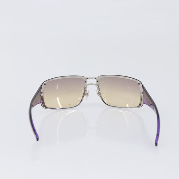 CHANEL Sunglasses Plastic Purple Silver CC Auth BA15416
