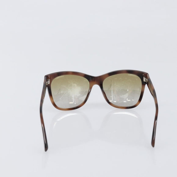 CHANEL Sunglasses Plastic Brown Silver CC Auth BA15428