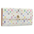 LOUIS VUITTON Monogram Multicolor Portefeiulle Sarah White M93745 Auth BA15433-1