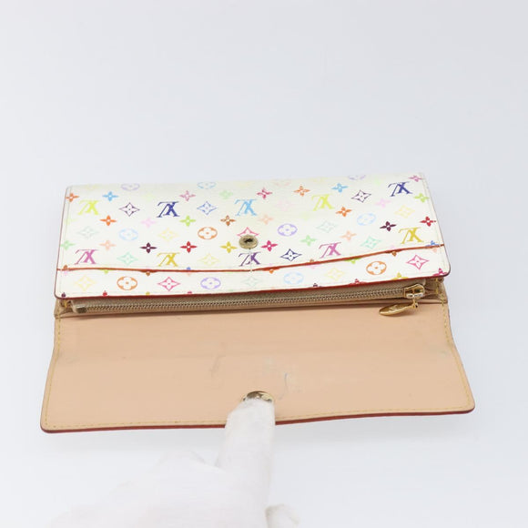 LOUIS VUITTON Monogram Multicolor Portefeiulle Sarah White M93745 Auth BA15433