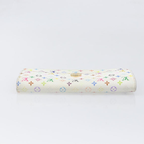 LOUIS VUITTON Monogram Multicolor Portefeiulle Sarah White M93745 Auth BA15433