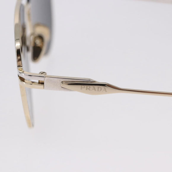 PRADA Sunglasses Metal Gold Black Auth BA15434