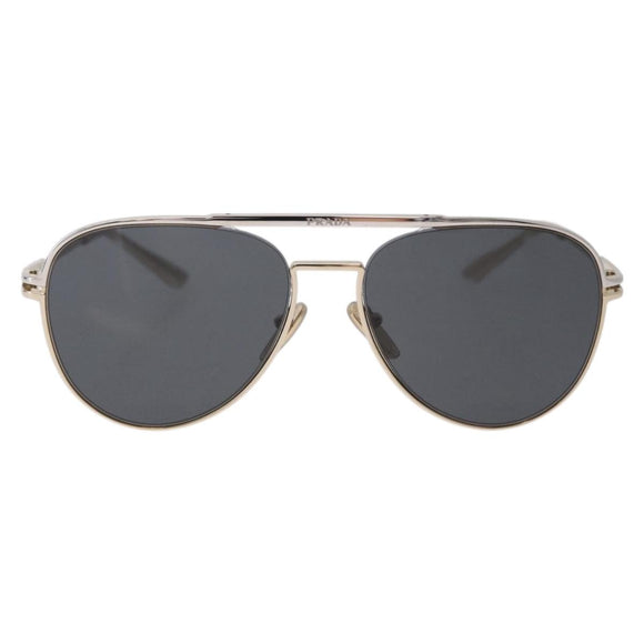 PRADA Sunglasses Metal Gold Black Auth BA15434