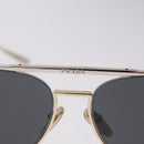 PRADA Sunglasses Metal Gold Black Auth BA15434-6
