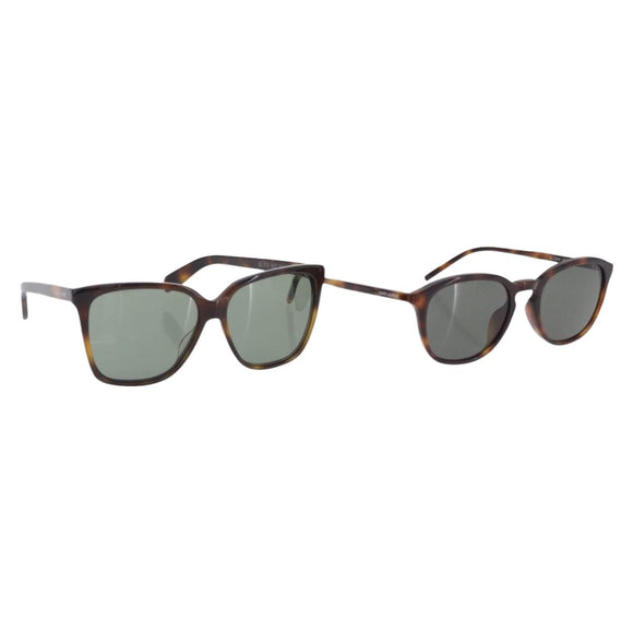 SAINT LAURENT Sunglasses Plastic 2 Set Brown Black Auth BA15438