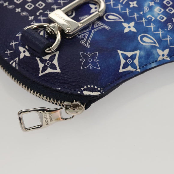 LOUIS VUITTON Monogram Bandana HIGH 5 Pouch White Blue M81410 LV Auth BA1543SM