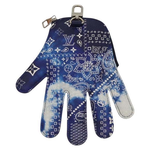LOUIS VUITTON Monogram Bandana HIGH 5 Pouch White Blue M81410 LV Auth BA1543SM