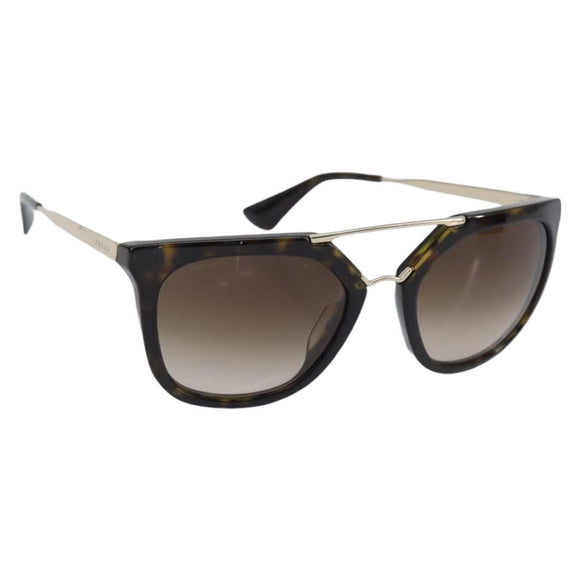 PRADA Sunglasses Plastic Black Gold Tone Auth BA15440