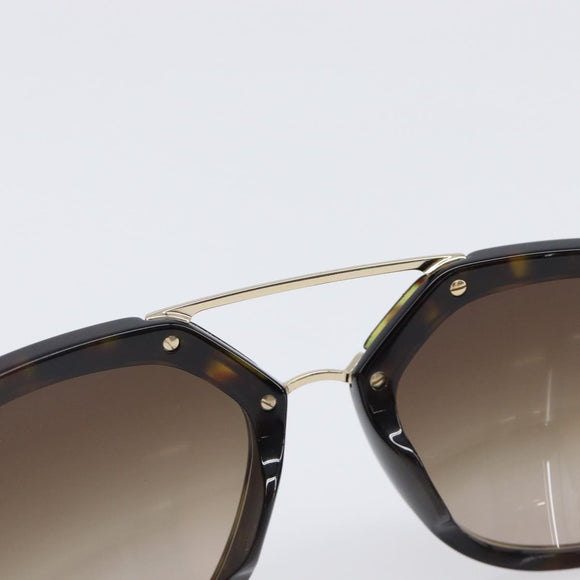 PRADA Sunglasses Plastic Black Gold Tone Auth BA15440