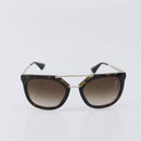 PRADA Sunglasses Plastic Black Gold Tone Auth BA15440-2
