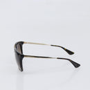 PRADA Sunglasses Plastic Black Gold Tone Auth BA15440-4
