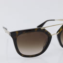 PRADA Sunglasses Plastic Black Gold Tone Auth BA15440-6