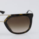 PRADA Sunglasses Plastic Black Gold Tone Auth BA15440-7